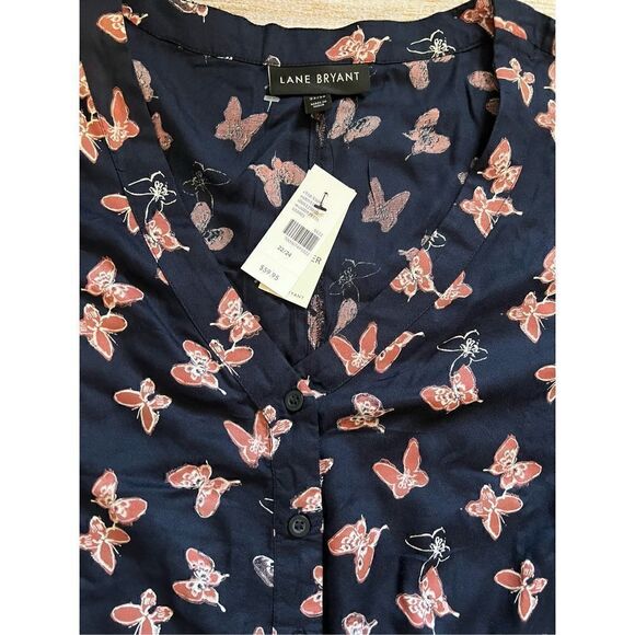 Lane Bryant No-Peek Button-Front Lace Trimmed Top (Sz 22/24) - Picture 5 of 8